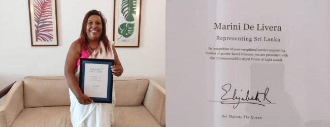 Marini De Livera recognized with Points of Light Award
