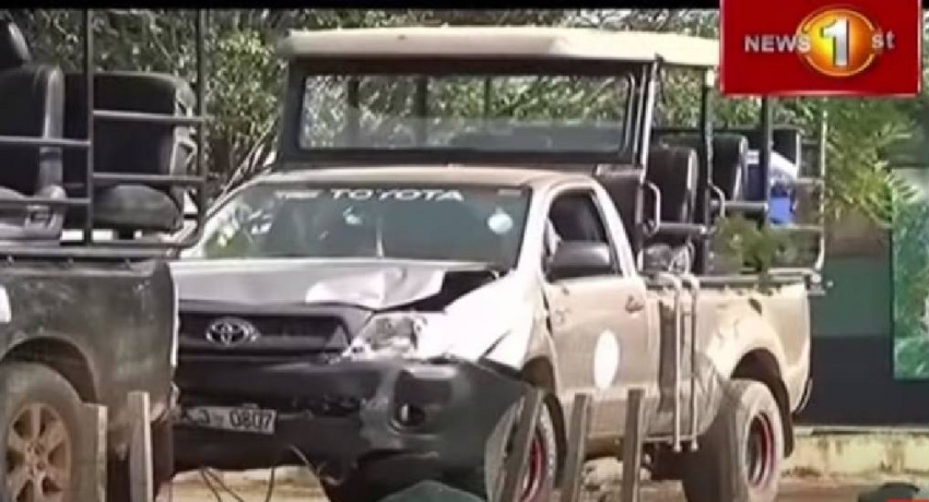 Speeding Safari jeeps cause accident inside Yala