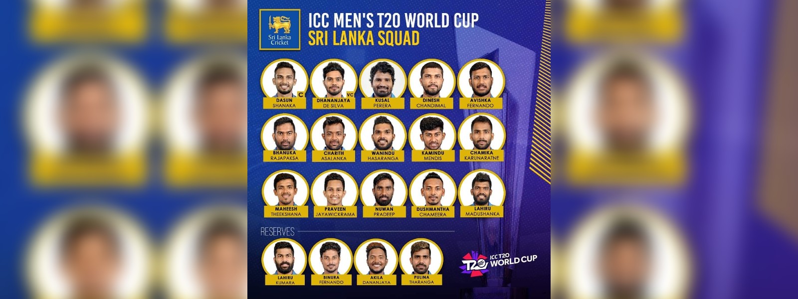 Sri Lanka squad for T20 WC announced