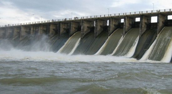 Sluice gates of several reservoirs opened