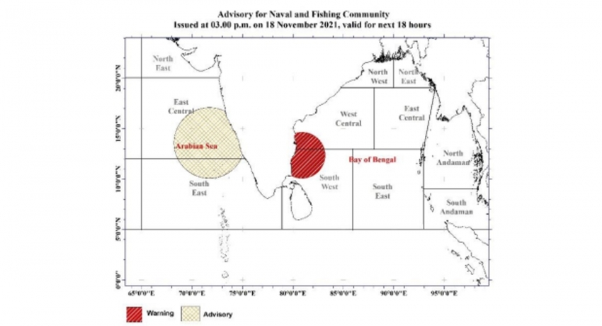 Depression in Bay of Bengal to reach Tamil Nadu today