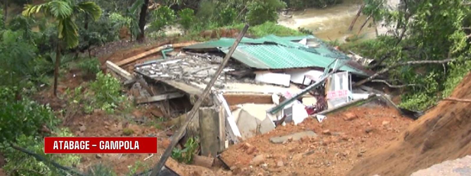 EXTREME WEATHER: Building in Gampola collapses due to landslide