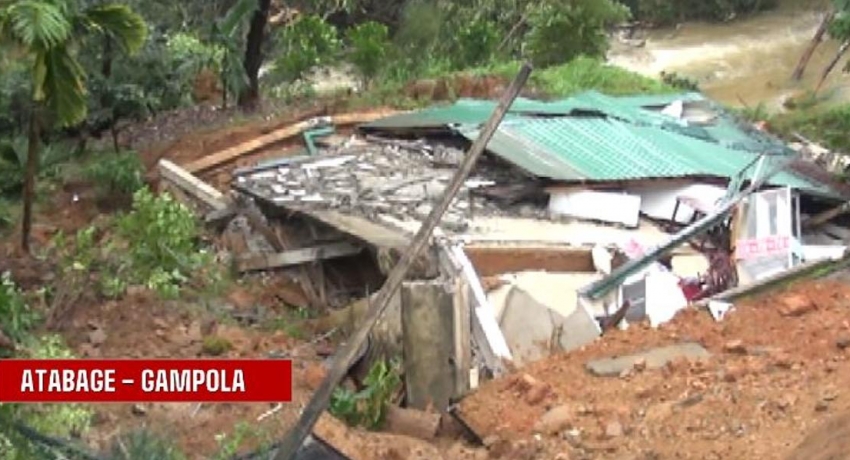 EXTREME WEATHER: Building in Gampola collapses due to landslide