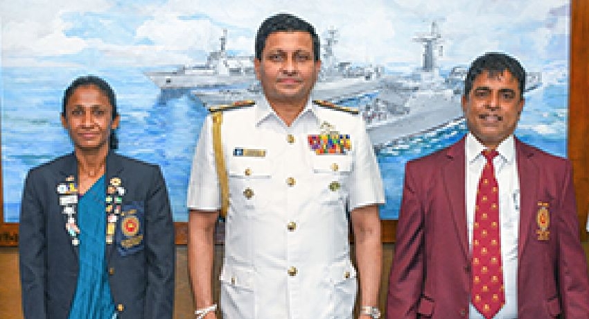 Double National Record Holder Gayanthika promoted by Navy Commander