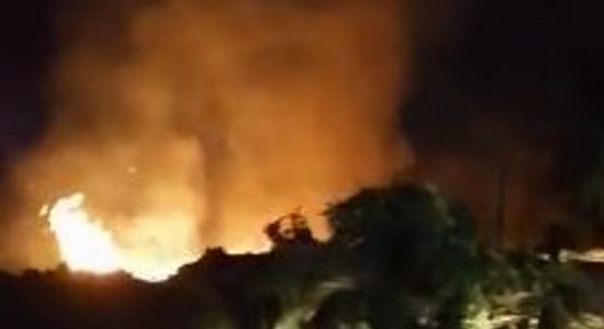 Fire at a garbage dump in Rajagiriya 