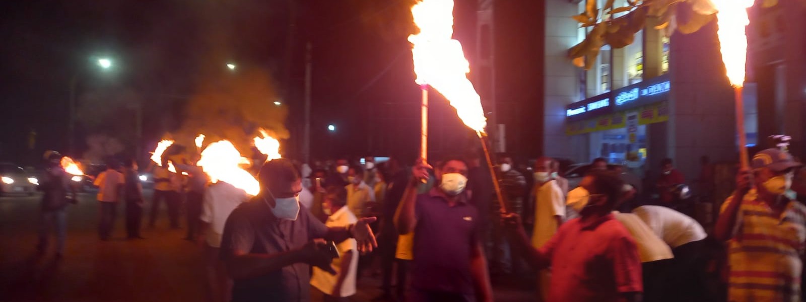 SJB stages torchlight protest against fuel price