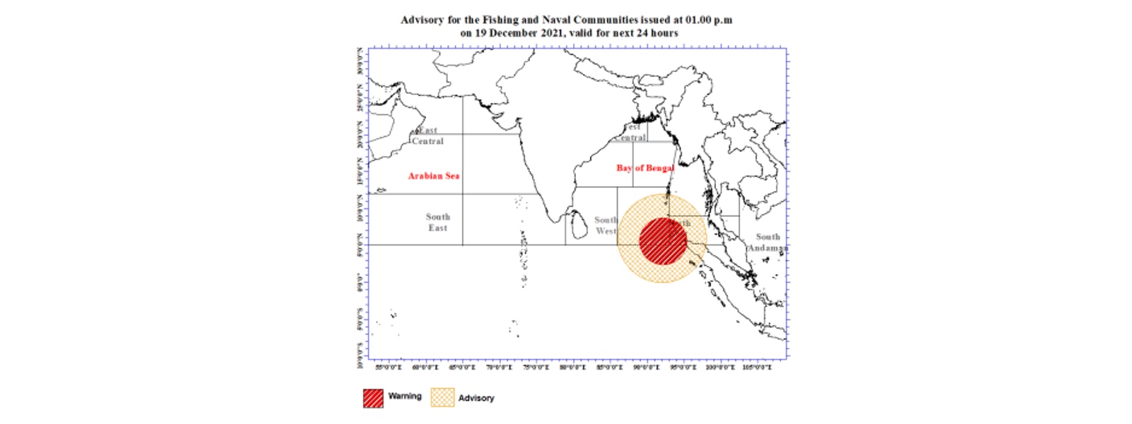 Amber alert over low pressure area in Bay of Bengal issued