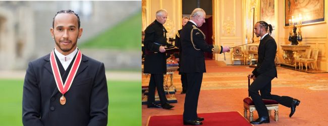 Sir Lewis Hamilton knighted for his services to Motorsport.