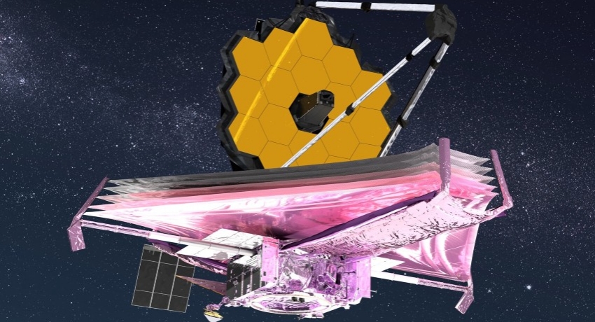 James Webb telescope in observing position