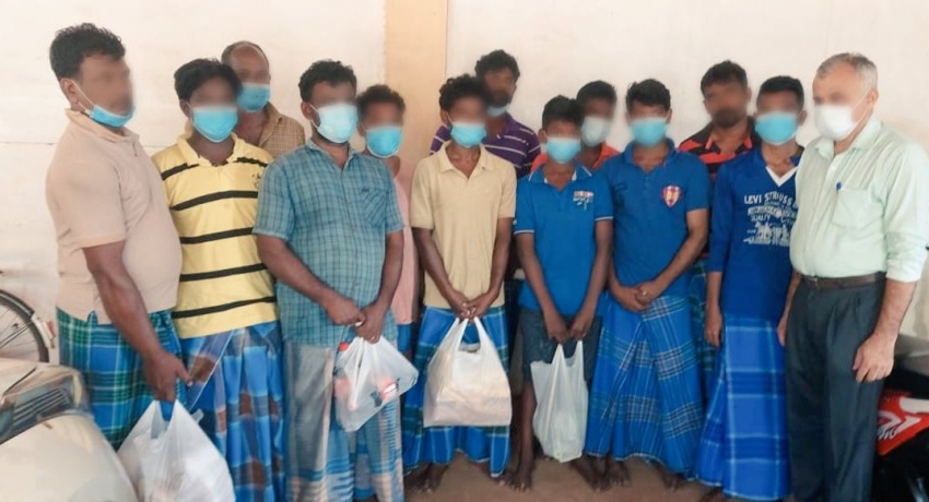 A dozen Indian fishermen detained in Sri Lanka, released
