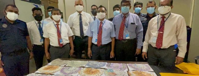 Currency Smugglers arrested at BIA; Rs. 40 Mn worth foreign currency seized