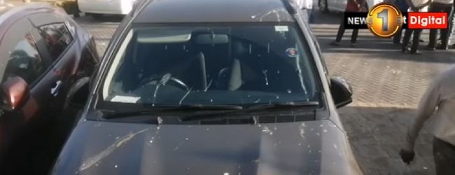JVP vehicle attacked with eggs; Two men detained