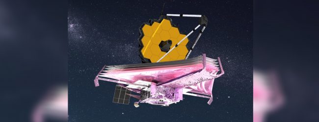 James Webb telescope in observing position