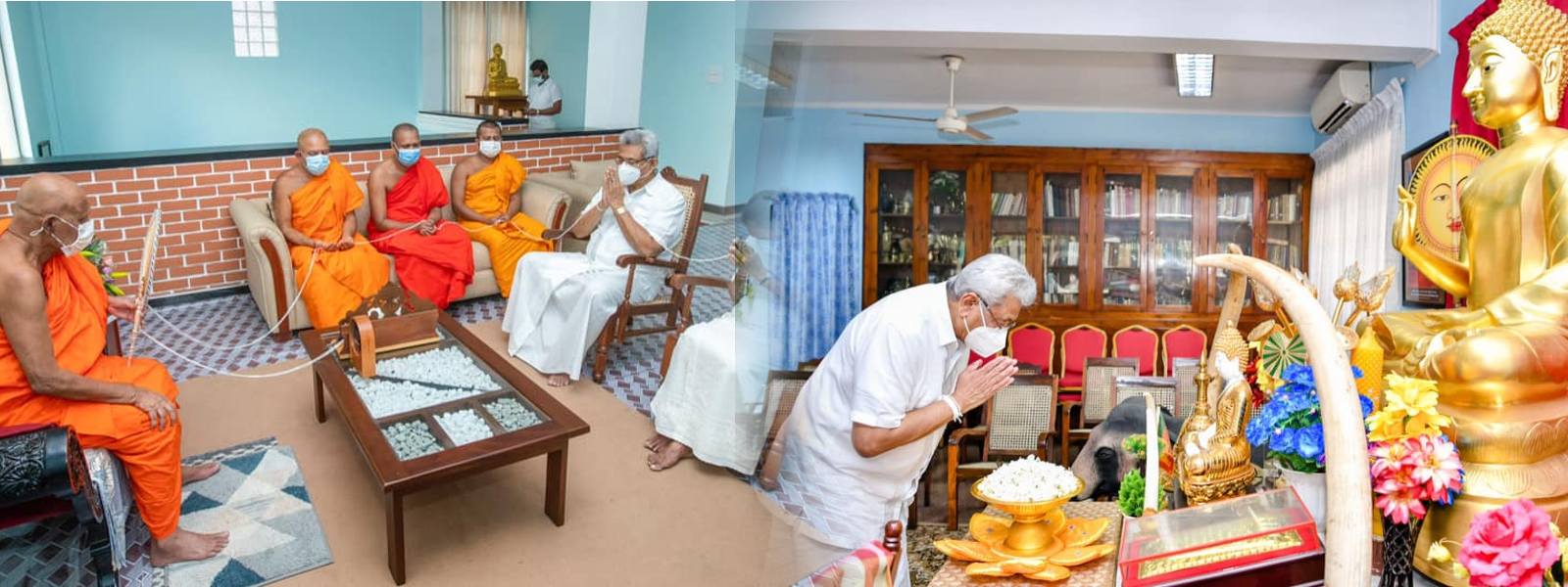 President continues Kandy visit, Obtains blessings