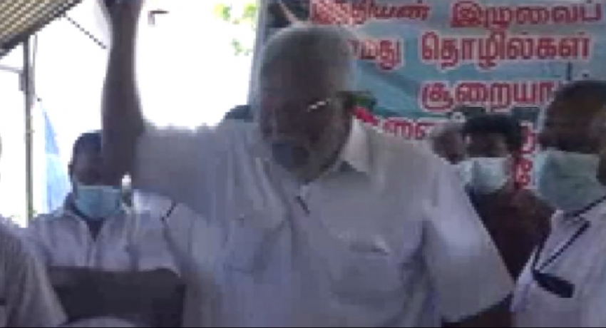 Douglas confronted by angry fishermen in Jaffna