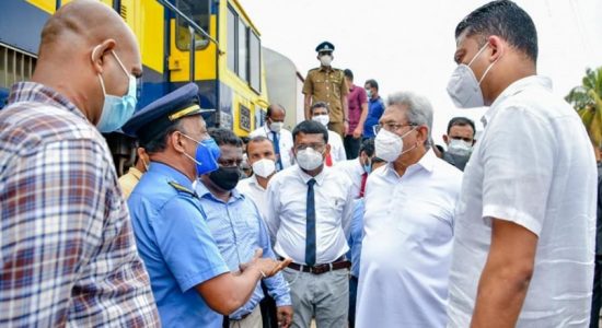President at Maligawatta Railway Yard