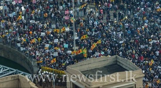 IN PICTURES: Crowds gather for peaceful protest at Galle Face