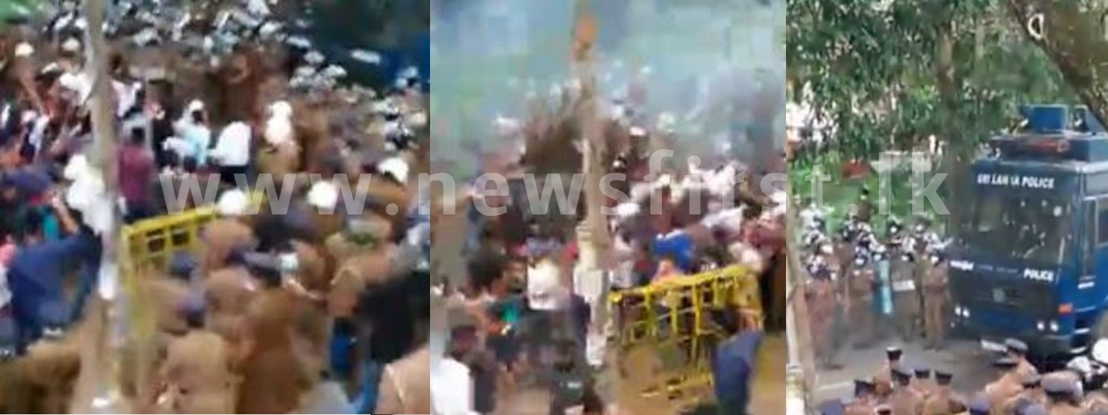 Tear Gas & Water Cannons to disperse protest