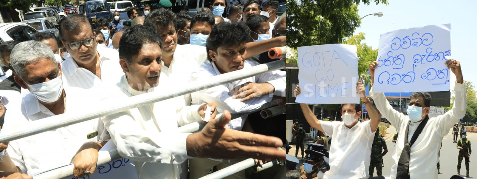 SJB protests in Colombo; prevented from entering Independence Square