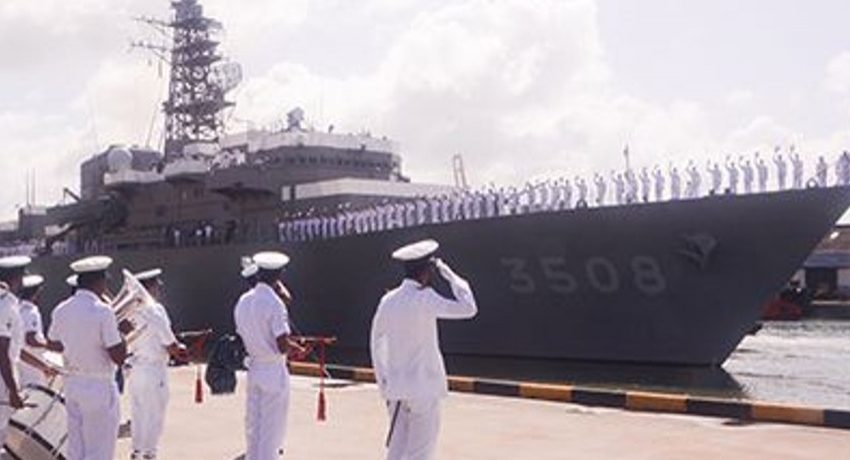JMSDF Training Squadron ships depart the island