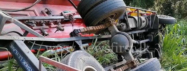 Fuel bowser crashes in Laggala; Two injured