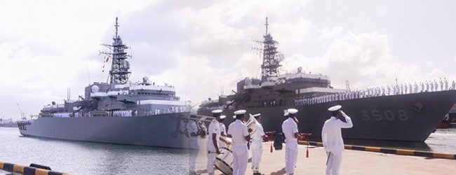 JMSDF Training Squadron ships depart the island
