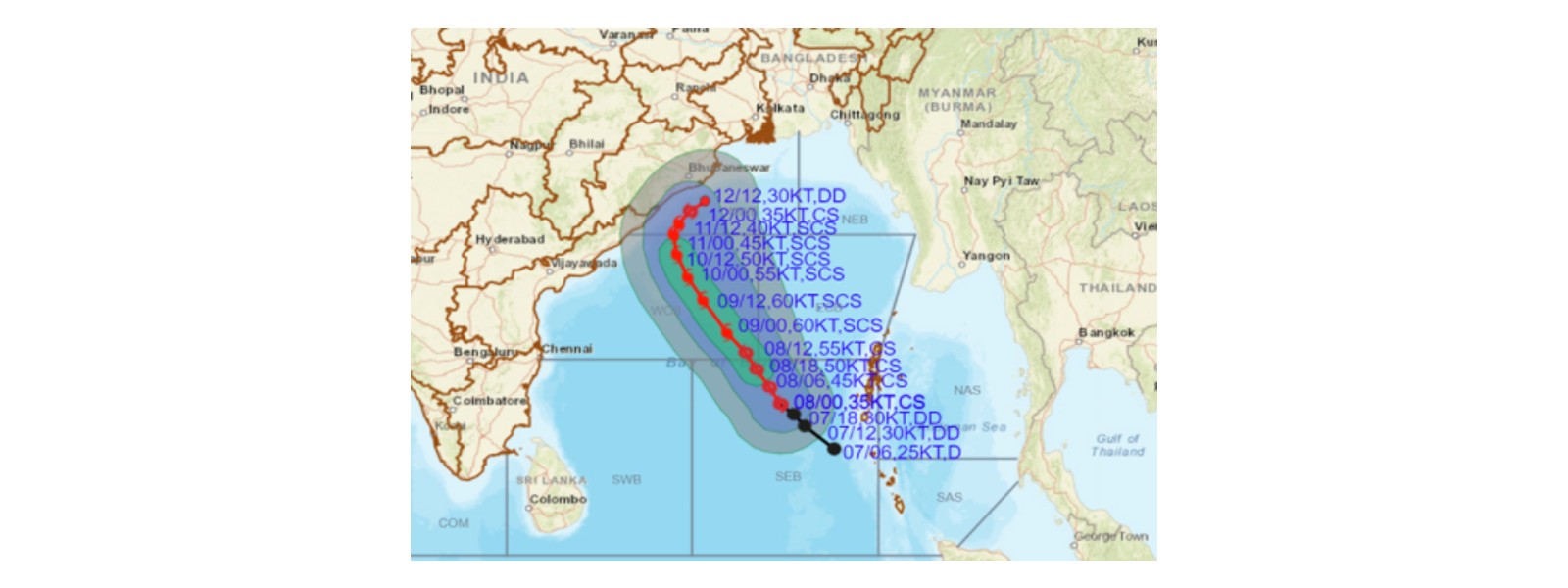 Cyclonic storm ‘Asani’ developing over Bay of Bengal