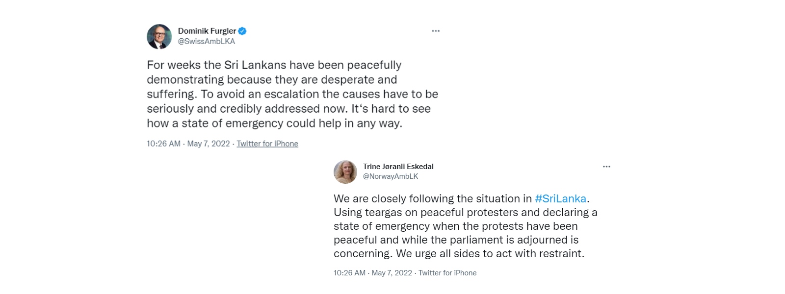 More envoys express concern regarding State of Emergency