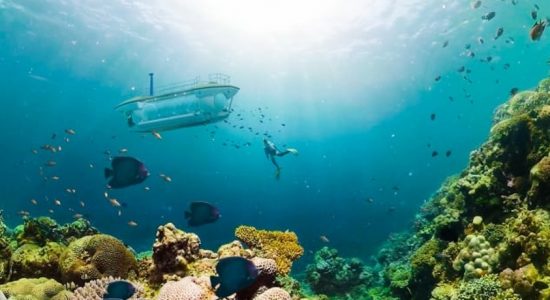 Transparent tourist submarine launches at Vietnam resort