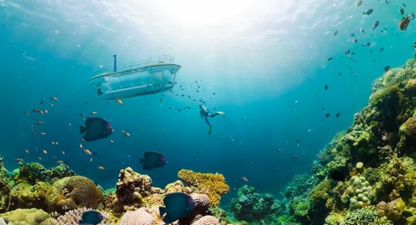 Transparent tourist submarine launches at Vietnam resort