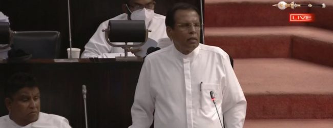 SLFP extends full support for an all-party Govt: Sirisena