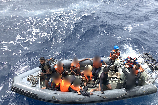 Navy rescues 55 suspected illegal migrants