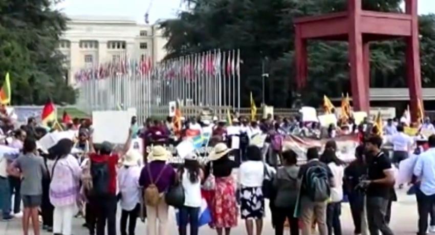 Protest held in Geneva against state suppression