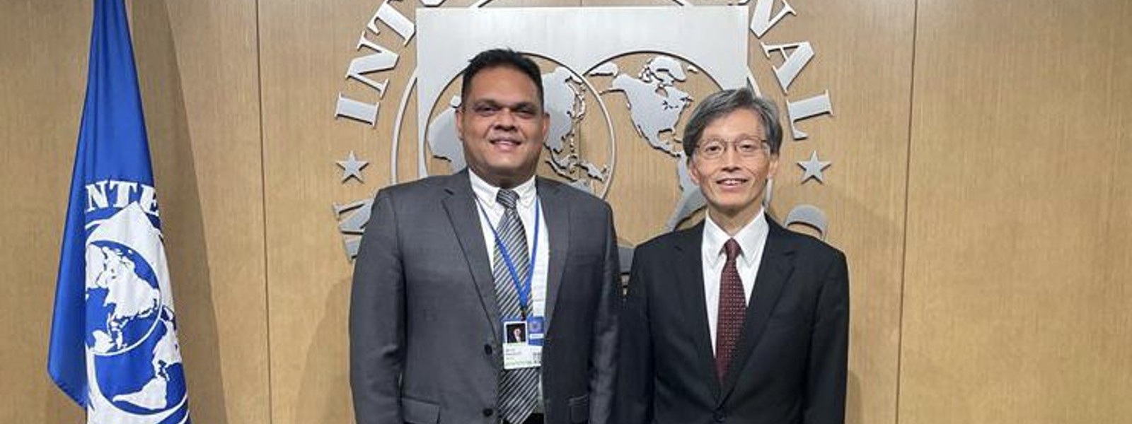 Semasinghe meets IMF Director at IMF & WB summit