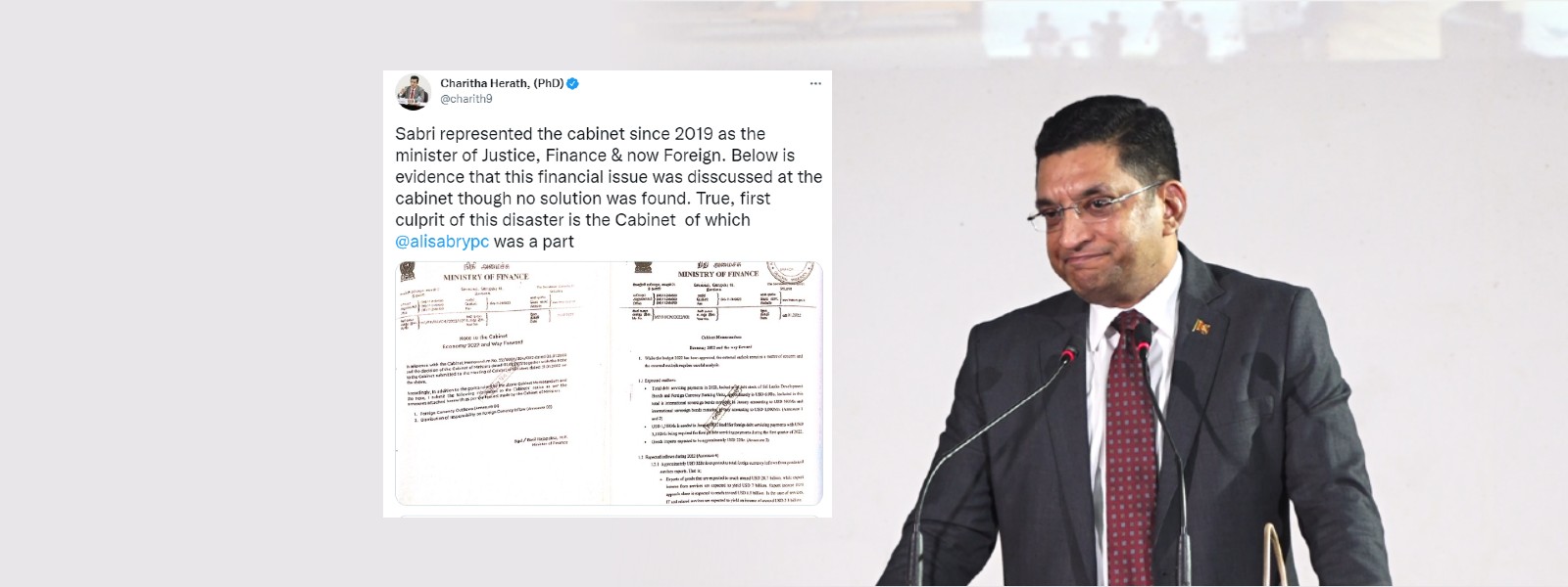 First culprit of Economic Crisis was Cabinet
