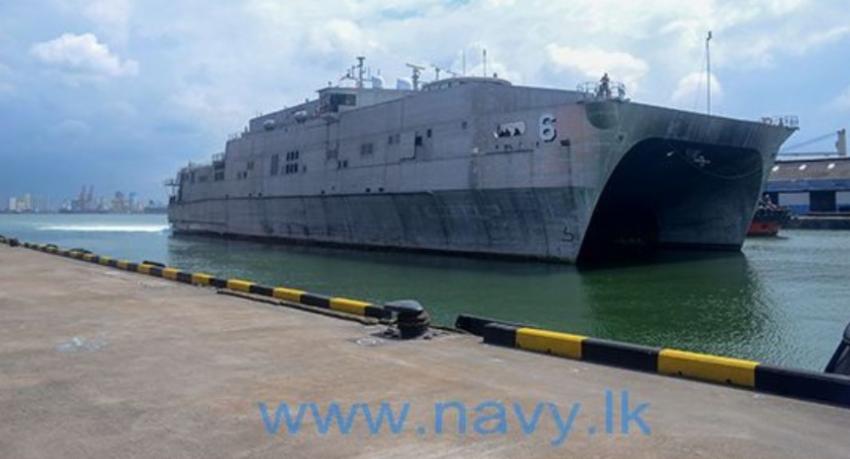 US naval ship BRUNSWICK arrives in Colombo