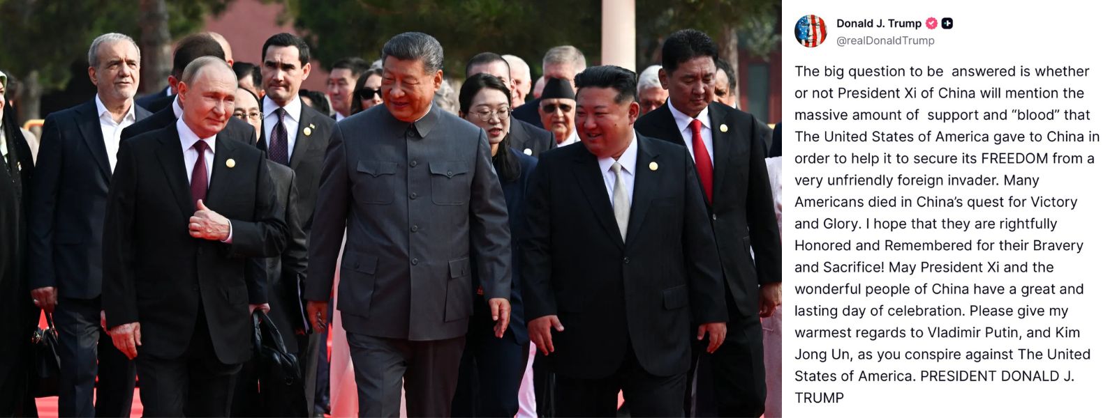 Trump Accuses Xi Of Conspiring Against US With Putin And Kim