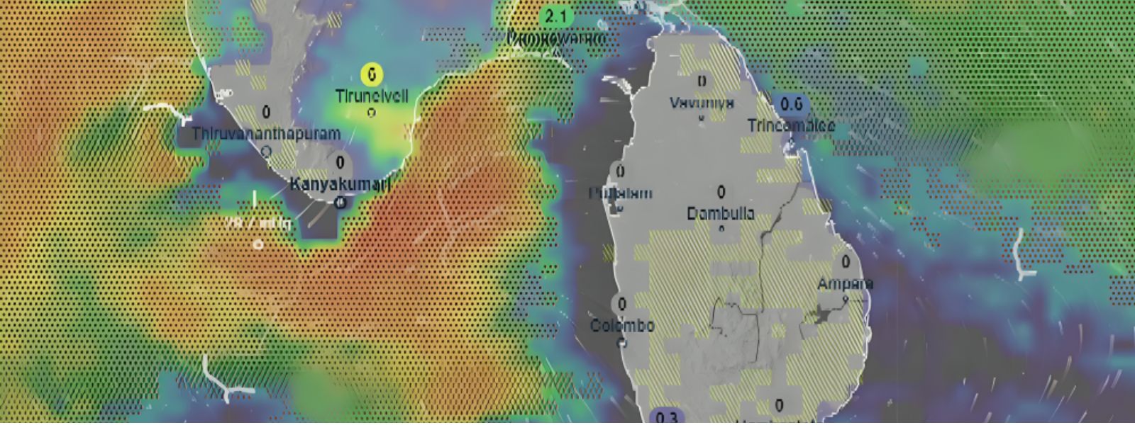 Heavy Showers, Strong Winds Expected Across Sri La