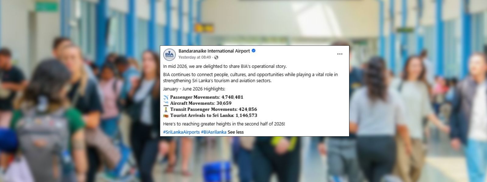 BIA Passenger Traffic Tops 4.7 Mn
