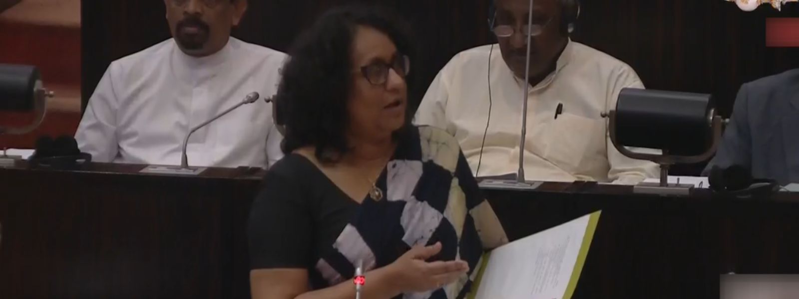 Prime Minister Dr Harini Amarasuriya speaking during parliamentary proceedings