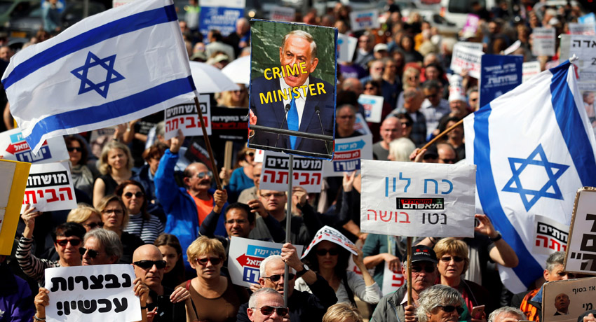 ඊශ්‍රායල අගමැතිට එරෙහිව ජනතාව වීථි බසිති