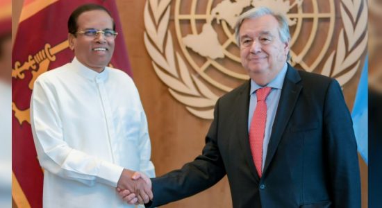 ජනපති එ.ජා. සංවිධානයේ මහ ලේකම් හමුවෙයි