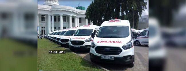 නවීණ පන්නයේ ගිලන් රථ 138 ක් බෙදා හැරේ 