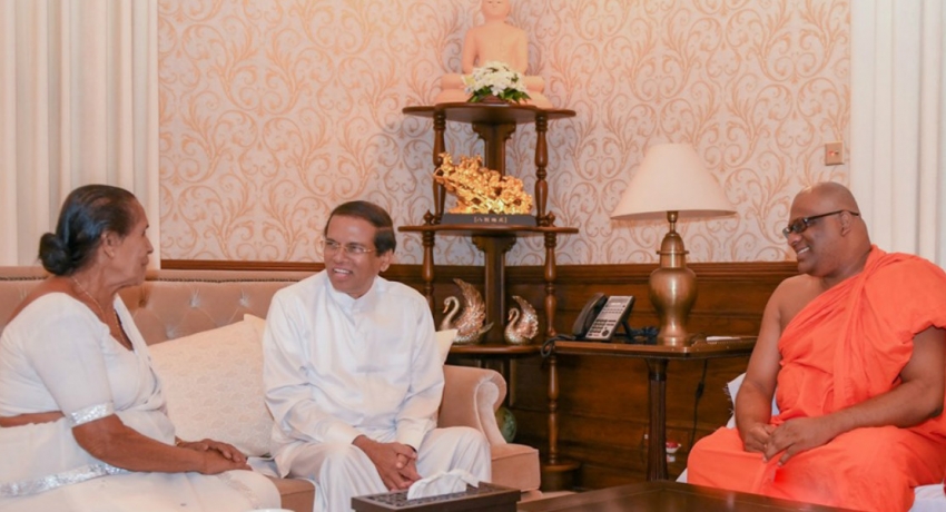 පූජ්ය ගලගොඩඅත්තේ ඥානසාර හිමි හා ජනපති අතර හමුවක්