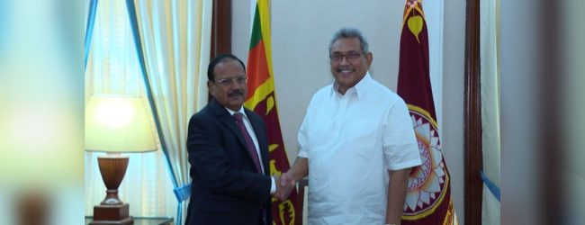 ඉන්දීය ජාතික ආරක්ෂක උපදේශකවරයා ජනපති හමුවෙයි 
