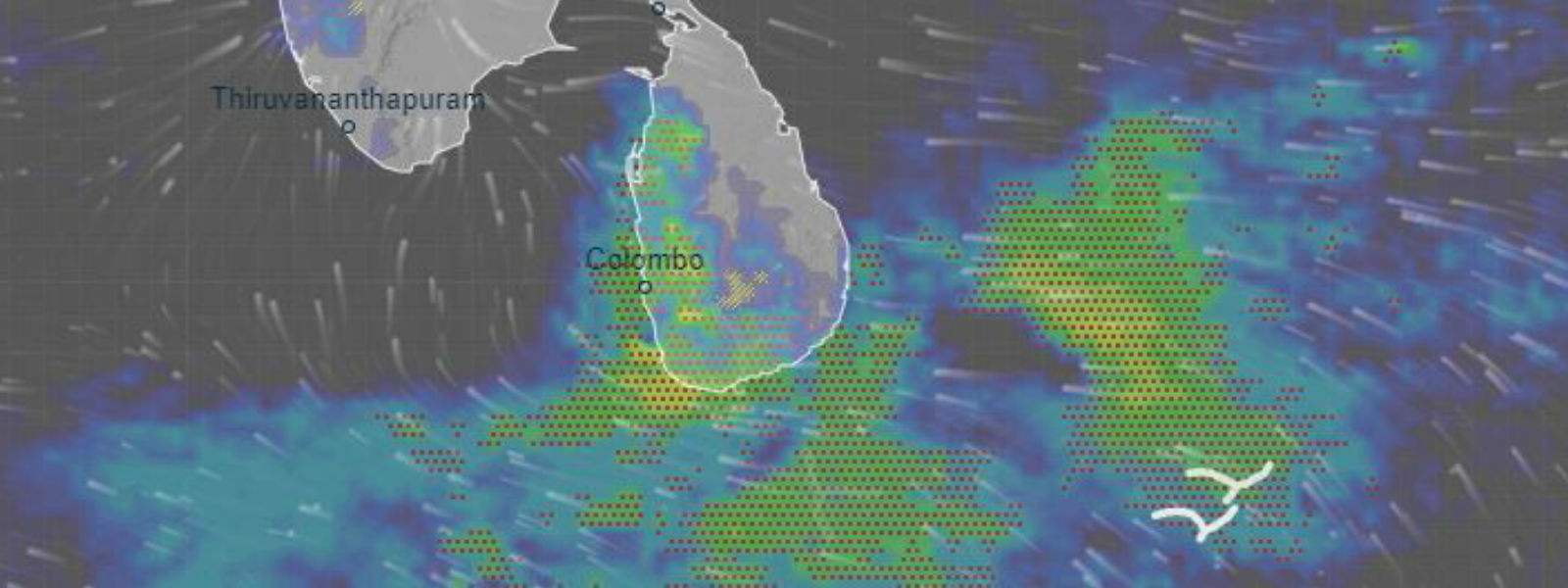 අද රාත්‍රීයේ ඇතැම් ප්‍රදේශවලට තද වැසි 