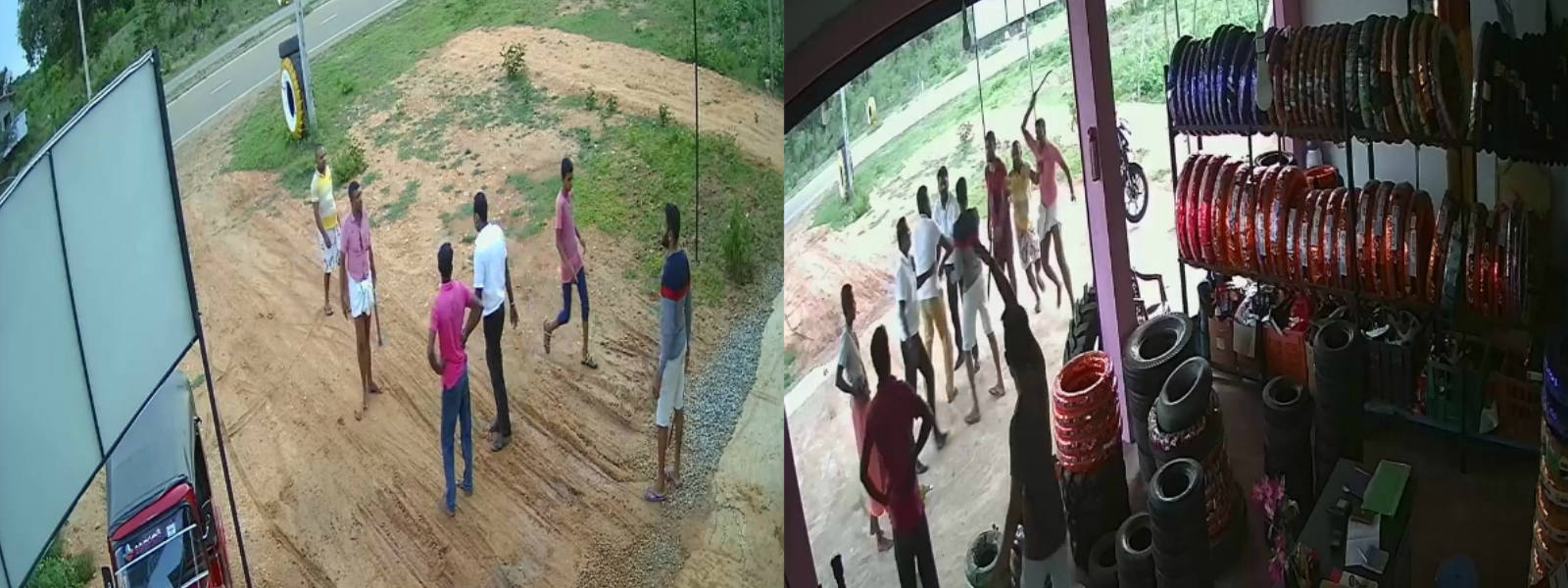 හම්බන්තොට ටයර් අලෙවිසැලක ගැටුමක් (CCTV)