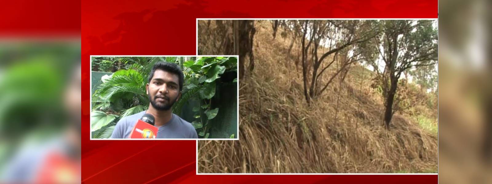 හන්තාන කඳුවැටියේ කොටසක් ගිනි තබයි