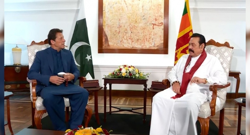 පකිස්ථාන අගමැති ඉම්රාන් ඛාන් අගමැති මහින්ද රාජපක්ෂ සමග ද්විපාර්ශවික සාකච්ඡා අරඹයි