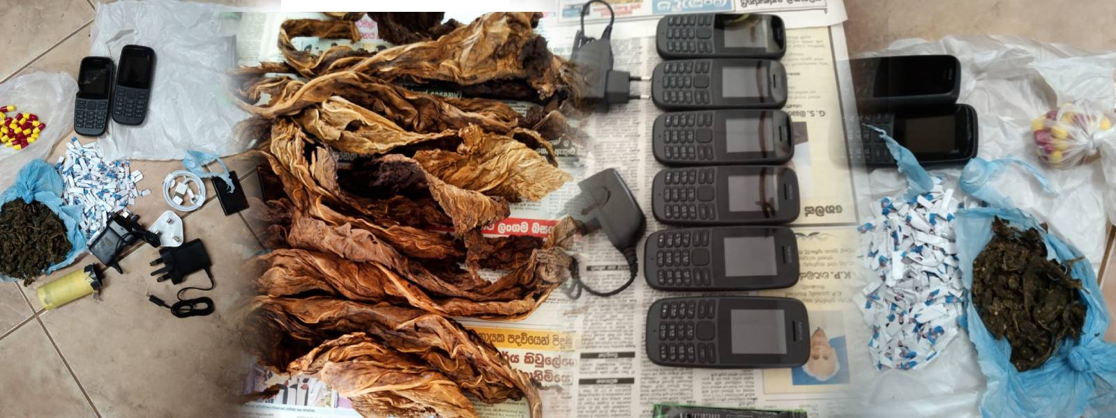 බන්ධනාගාර වහළට වැටුණු තහනම් ද්‍රව්‍ය...  